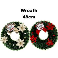 Tinsel Christmas Wreath - 48cm